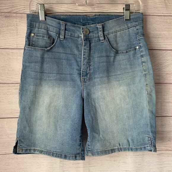 Angels Forever Young Denim Blue Jean Bermuda Shorts Size 10 - Picture 1 of 16